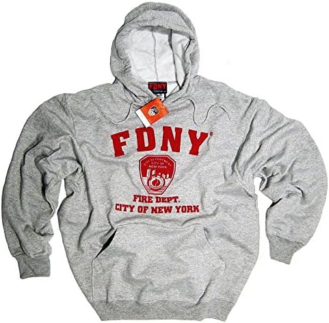 FDNY Hoodie Sweatshirt New York City Fire Department Screen Printed Shield M
