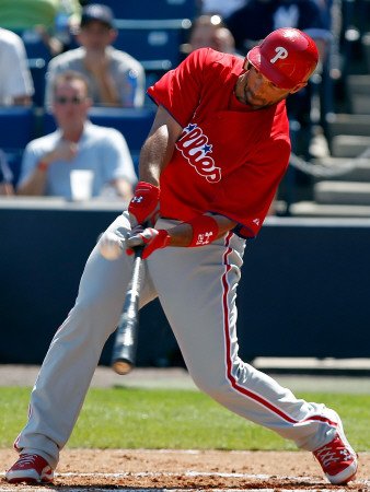 Philadelphia Phillies v New York Yankees, TAMPA, FL - FEBRUARY 26: Raul Ibanez Photographic Poster Print by J. Meric, 24x32