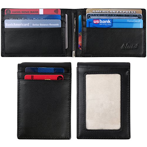 Kinzd mens slim bifold leather front pocket wallet rfid…