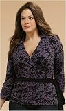Plus Size Sprinkle Print Wrap Blouse