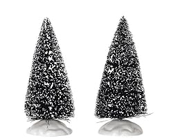 Lemax Christmas Village Collection 4" Bristle Pine Trees 2-Piece Set #14004