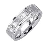 0.10ct Exclusive Diamond Wedding Band in 14K White Gold (GH, VS)