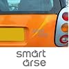 Smart Arse Vinyl Graphic Decal Sticker x1 (GLOSS SILVER)