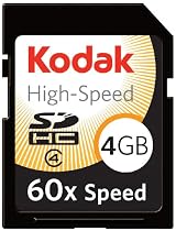 Kodak High-Speed 4 GB 60x Class 4 SDHC Flash Memory Card KSD4GBHSBNA060