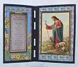 Good Shepherd Stained Glass Plaque in English or Spanish, 10" x 7" - MADE IN ITALY