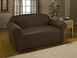 TexStyle Canyon Stretch Leather T-Love Seat Slipcover, Taupe