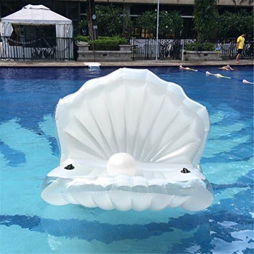 Womens Swimming Pool Giant Shell Rideable Inflatable Float Toy Raft