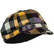 Rainbow Checker Pattern Cabbie Cap - Yellow Purple W16S59A