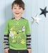 Mini Boys Pure Cotton Space Print Mock Layer Hooded Top