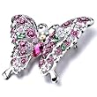 Pink Butterfly Swarovski Crystal Brooches And Pins