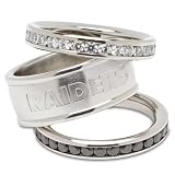 Oakland Raiders Logo Crystal Stacked Ring Set