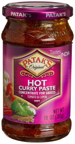 Patak's Hot Curry Paste, Hot, 10-Ounce Glass Jars (Pack of 6)