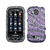 Purple Zebra Full Diamond Snap on Design Case Hard Case Cover for Samsung R ....