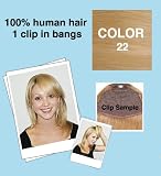 GMJ Cutira Bang - Clip in Clip on Bangs - Color# 22 (Blonde) - 100% Human Hair