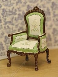 SALE!!! Miniature Fine Furniture Green Handpainted Armchair