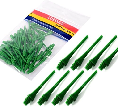 CUESOUL 2BA Soft Tip Dart Points 100-Count (CSSTP008 - Green)