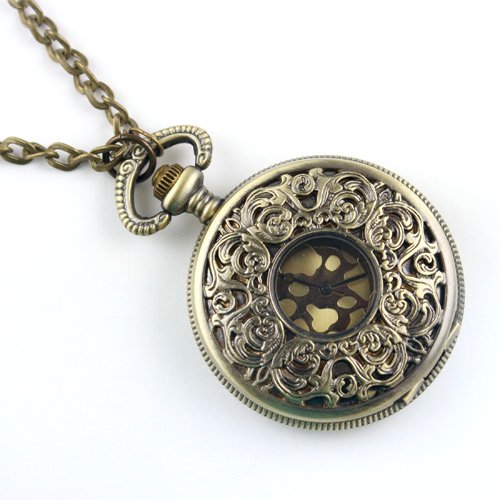 Vintage Looking Locket Watch Pendant with Chain