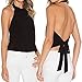FAVOLOOK Women Sexy Backless Crop Tops Halterneck Tank Cami