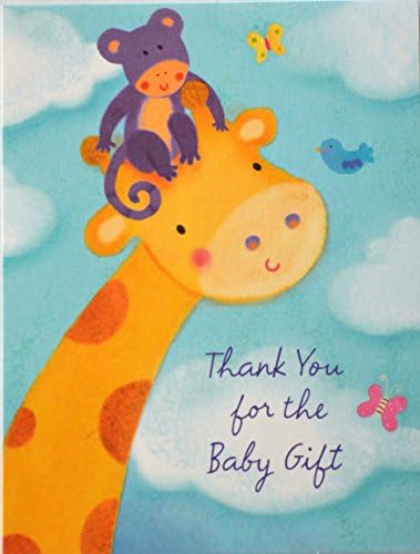 8 Baby Shower Thank You Notes - Giraffe