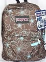 Jansport Classic Superbreak Backpack Chocolate Chip Blue Hawaiian Flower Outline