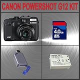 Canon PowerShot G12 Digital Camera + Huge Accessories Package Including 4GB ....