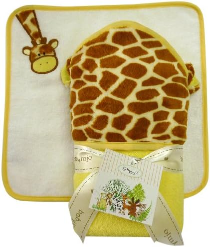 The Babymio Collection Hooded Towel and Washcloth Set, Giraffe