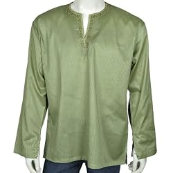 Mens Embroidered Casual Cotton Kurta Chest 42 inches