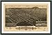 Historic Helena, Montana, c. 1883 Map, Elegantly Framed Black Metal Style, XL CANVAS