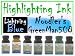 Noodlers Highlighter Fountain Pen Ink -- Lightening Blue