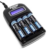 Vivitar 4 x AA AAA 1hr LCD Fast Battery Charger World Car Rechargeable Batteries