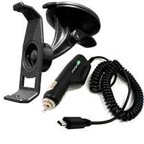 ChargerCity Garmin Nuvi 2xx GPS Car Mounting Kit w/ Vehicle power cable car charger cord