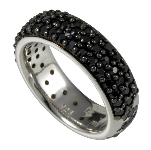 Merii Damen-Ring 925 Sterlingsilber rhodiniert Zirkonia schwarz Gr. 60 (19.1) M0431R/90/43 Preisvergleich