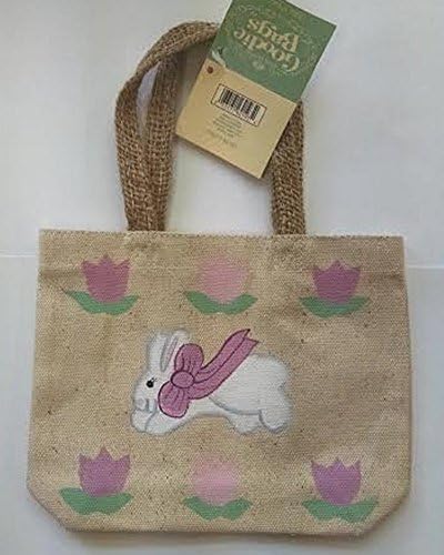 Hand Painted Canvas Gift Bag (Bunny)