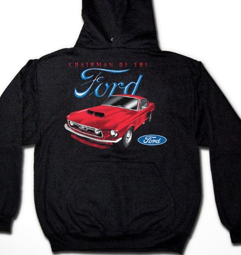 Chairman Of The Ford Mens Sweatshirt, Officially Licensed Ford Mustang Design Men's Pullover Hoodie, Large, Black