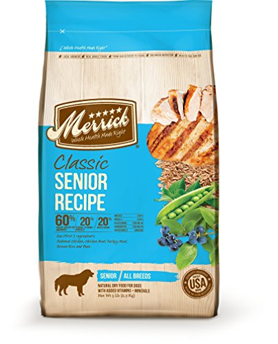 Merrick Classic 5-Pound Senior Real Chicken, Brown Rice and Green Pea Dog Food, 1 Bag