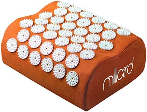 Milliard Therapeutic Acupressure Pillow - Great for Relieving Neck, Headaches and Back Pain - 9.5in x 8in x 3.5in - Orange