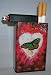 Cigarette Case Red Butterfly with Built on Lighter Holder