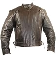 Xelement Men's Retro Brown Premium Speedster Motorcycle Jackets with Zip Out Lining - Size : XL