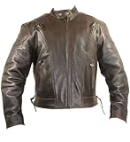 Xelement Men's Retro Brown Premium Speedster Motorcycle Jackets with Zip Out Lining