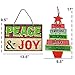 Christmas Decorations for Your Home - Set of 2 Wooden Christmas Signs - Peace & Joy and Have Yourself A Merry Little Christmas Tree