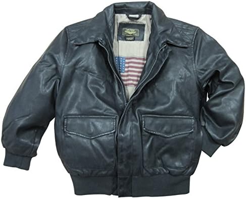 Landing Leathers Kids Air Force A-2 Faux Leather Flight Bomber Jacket