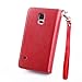 S5 Case, Galaxy S5 Case, Joopapa Galaxy S5 Luxury Fashion Pu Leather Magnet Wallet Credit Card Holder Flip Case Cover with Built-in 9 Card Slots for Samsung Galaxy S5 / Galaxy Sv / Galaxy S5 I9600 (Red)
