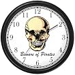 Pirate Skull - Pirate Theme Wall Clock by WatchBuddy Timepieces (Slate Blue Frame)