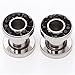 PiercingJ 6pcs Punk Rhinestone Crystal Screw Tunnels Ear Expander Stretch Plugs Piercing Gauge 2g