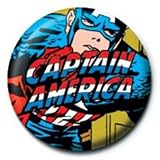 《MARVEL/CAPTAIN AMERICA（LOGO）》1インチ缶バッジ ☆アメコミファッショングッズ通販☆