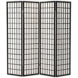 Legacy Decor 4 panel Shoji Screen Room Divider, Black