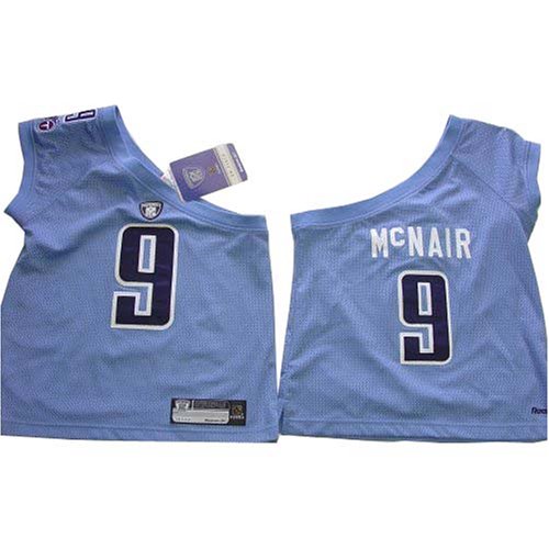 Steve McNair #9 Tennessee Titans NFL Girls/Junior One shoulder Jersey( Medium 8-9 ) By Reebok