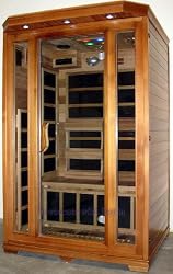 2 Person Sauna 7 Carbon FIR FAR Infrared Heaters +1 Ceramic Floor Heater Red Cedar Wood New