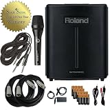 Roland-BA330 Battery Powered Portable PA System with AKG Microphone, (8) Cables, and (16) Duracell AA Batteries