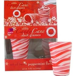 Candy Cane Shot Glasses, Set of 2 Edible Shot Glasses for the Holidays